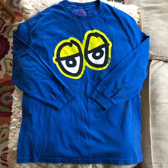 crooked Other - KROOKED 100% cotton blue long sleeve T/mens XL